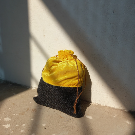 Velvet Jute Potli Bag