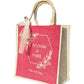 Handmakers  Natural Pink Jute Bags  Pack of  50  (14x12x5 inch)