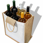 Handmakers 6-Bottle Jute Wine Bag Pack of 2 – White Reusable Wine Carrier with Divider for Gifting & Travel