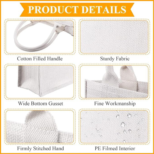 White customzie corporate jute bag
