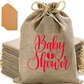 Handmakers Jute Potli Bags for Baby Shower Pack of 12 (7x*9 Inch )