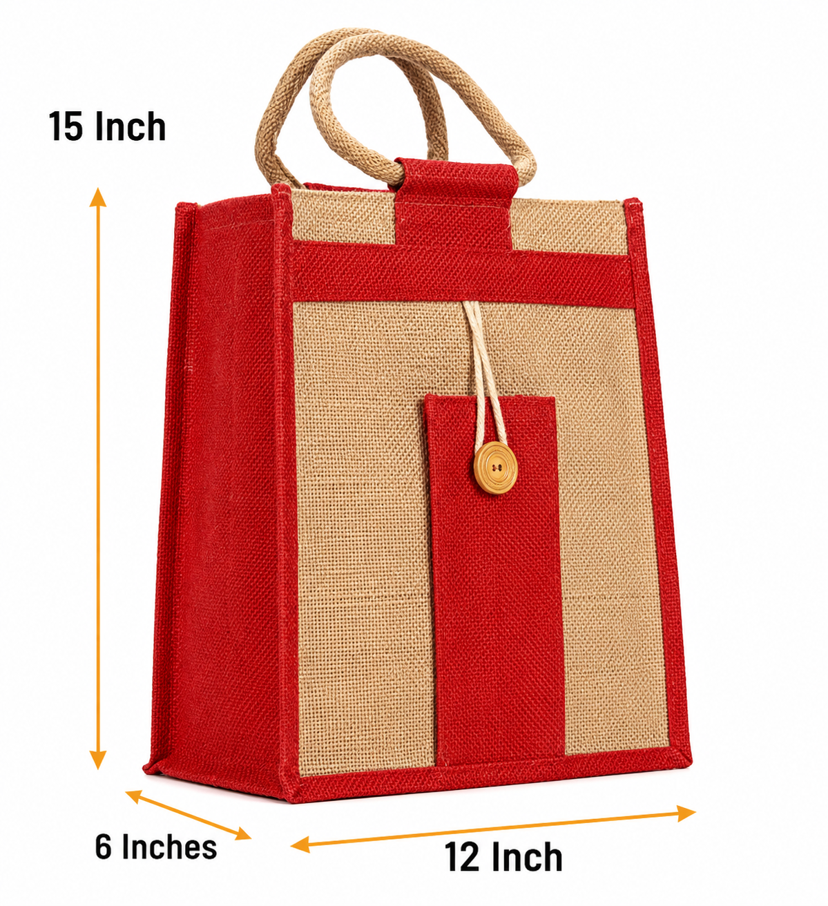 Natural pure Jute Handbags and bottle bags With Red Color