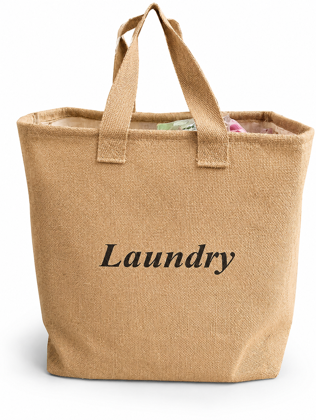 Handmakers 54L Jute Laundry Basket – Natural Moisture-Resistant Laundry Hamper with Handles for Clothes & Storage