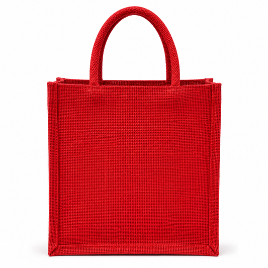 Handmakers Red Jute Gift Bag | 10 x 10 x 5 Inch