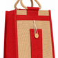 Natural pure Jute Handbags and bottle bags With Red Color
