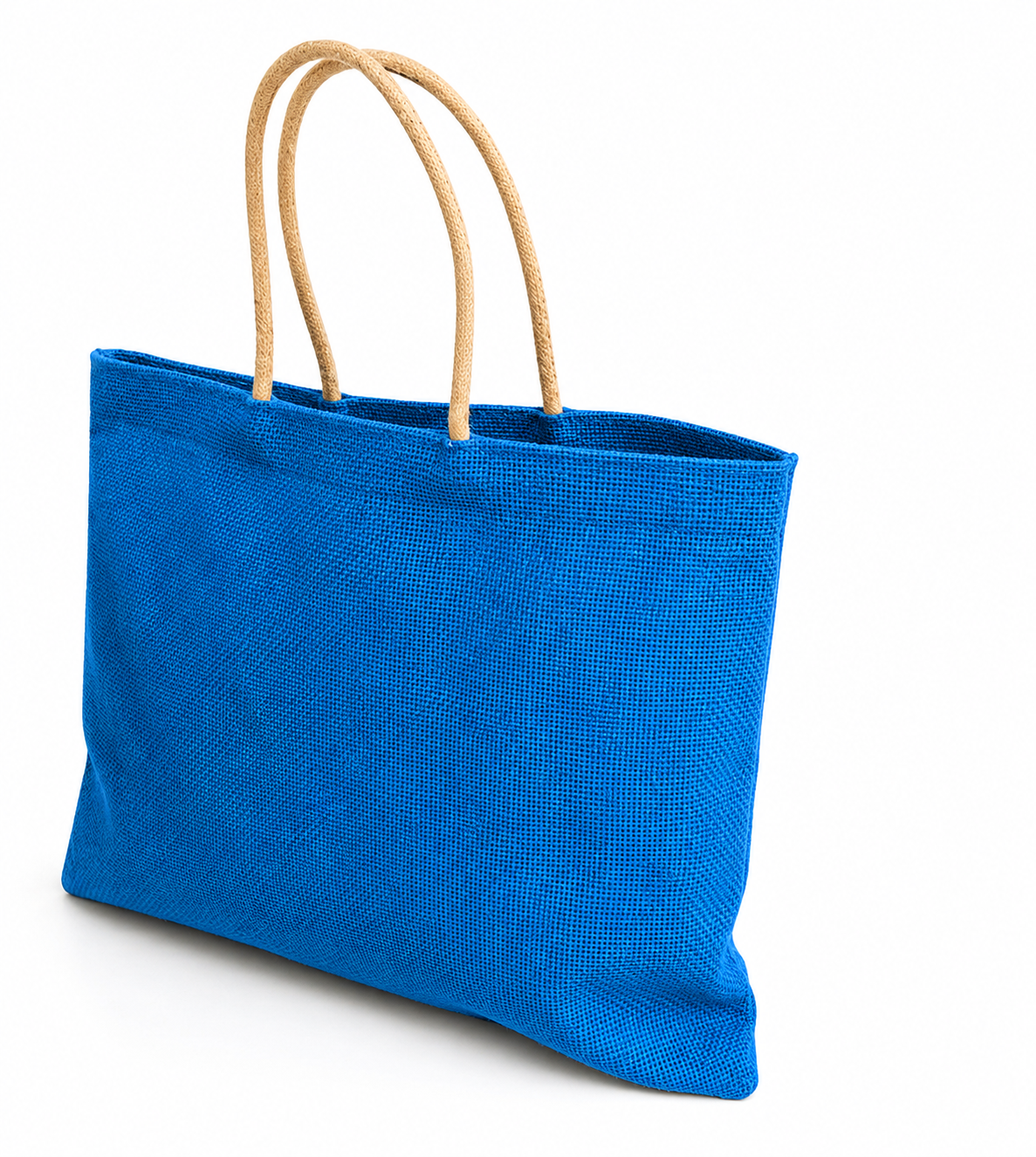 DESHKARI Handmakers Natural Jute Women's Fashion Gift Bag Blue Yellow