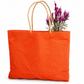 Handmakers Combo of 3 Printed Jute Shopping Bags with Zipper | Reusable Fabric Tote (Standard Size, Assorted Colors)