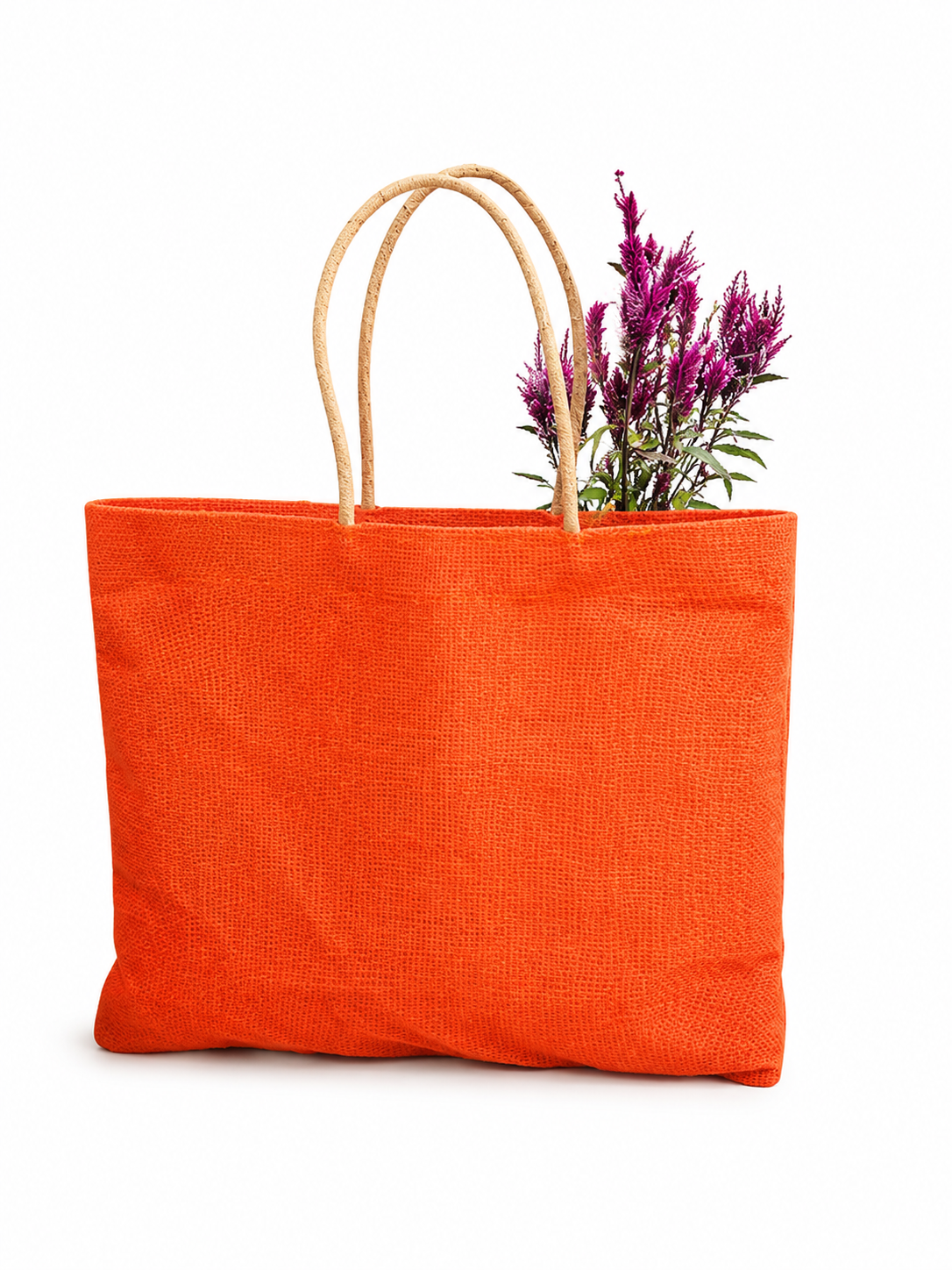 Handmakers Combo of 3 Printed Jute Shopping Bags with Zipper | Reusable Fabric Tote (Standard Size, Assorted Colors)