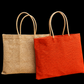 DESHKARI Handmakers Natural Jute Hand carry Women's Purse Pack of 2 Beige Orange