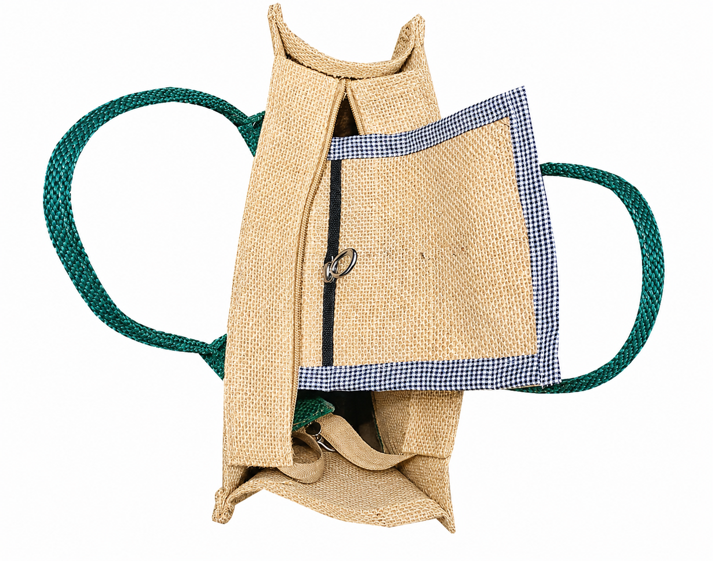 Handmakers Natural Zipper Jute Bag to Carry Tiffin , Bottle