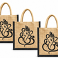 Handmakers Diwali Return Gift Ganesh Jute Bags 8X5X8 Inch