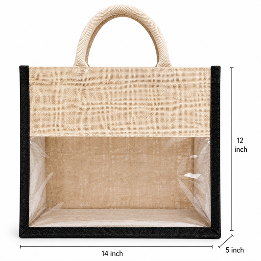 Transparent jute bag