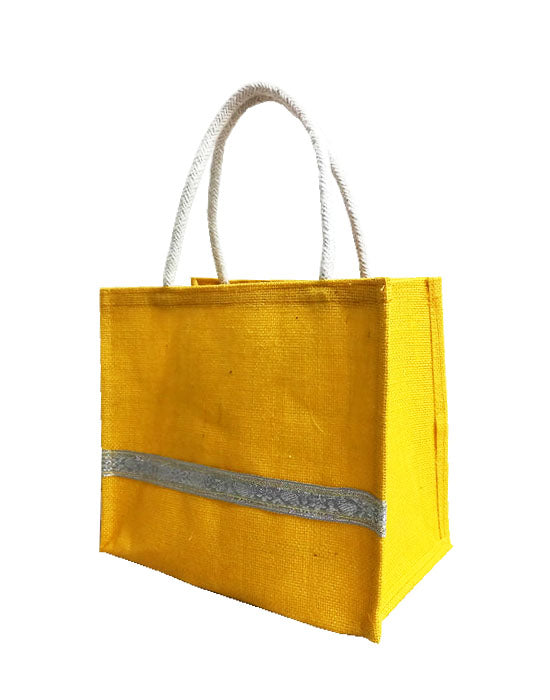 Yellow Jute Gift Bags for Haldi