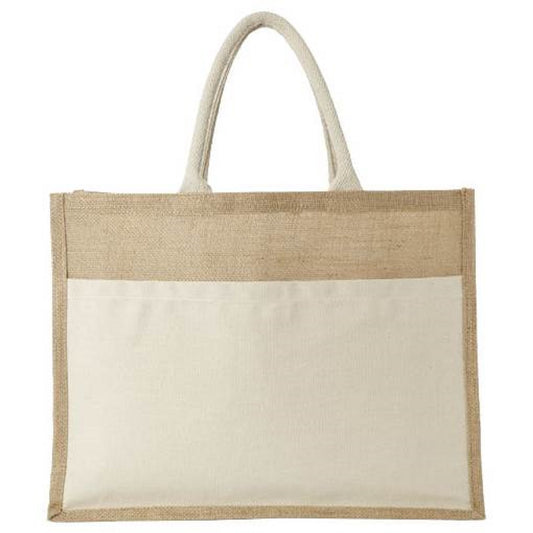 Natural Jute Cloth Handbag With Weeding (Set of 2)