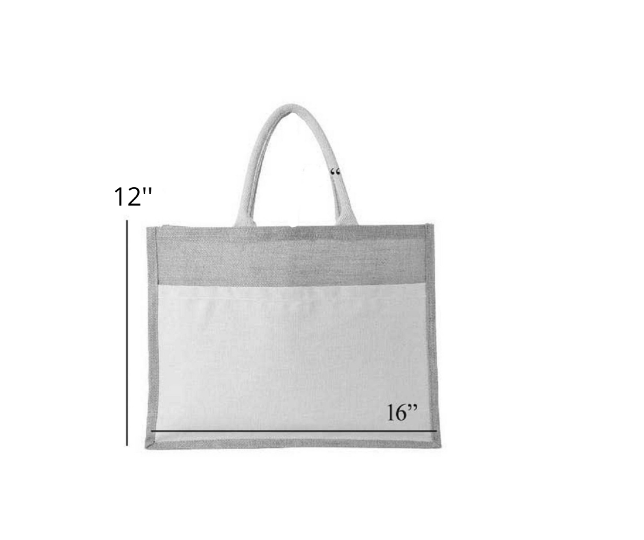 Natural Jute Cloth Handbag With Love (Set of 2)
