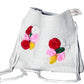Natural Pure White Jute Bag With Flower Design