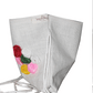 Natural Pure White Jute Bag With Flower Design