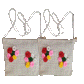 Natural Pure White Jute Bag With Flower Design