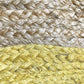 Natural Jute Rugs With Yellow and Beige Strips - 90 CM