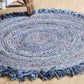 Handcrafted jute rug featuring a unique blend of natural fibers
