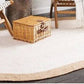 Oval Shape White & Yellow Jute area rug