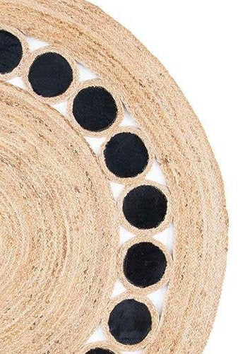 Handcrafted jute rug featuring a unique blend of natural fibers
