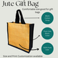 DESHKARI Handmakers Pure Black & Beige Burlap Gift Bags | jute bags for lunch box | jute bags for return gifts