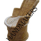 Handmakers Comfortable Relaxing Bamboo Mudda Chair with White color