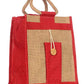 Natural pure Jute Handbags and bottle bags With Red Color