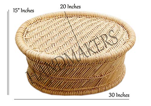 Handmakers ! Natural Bamboo (SARKANDA) Mudda Stool (Multipurose) ! Sitting | Tea Table