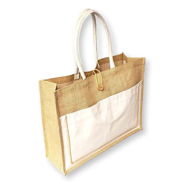 Jute Bag with Canvas Pocket  IPC Gifts Sdn Bhd
