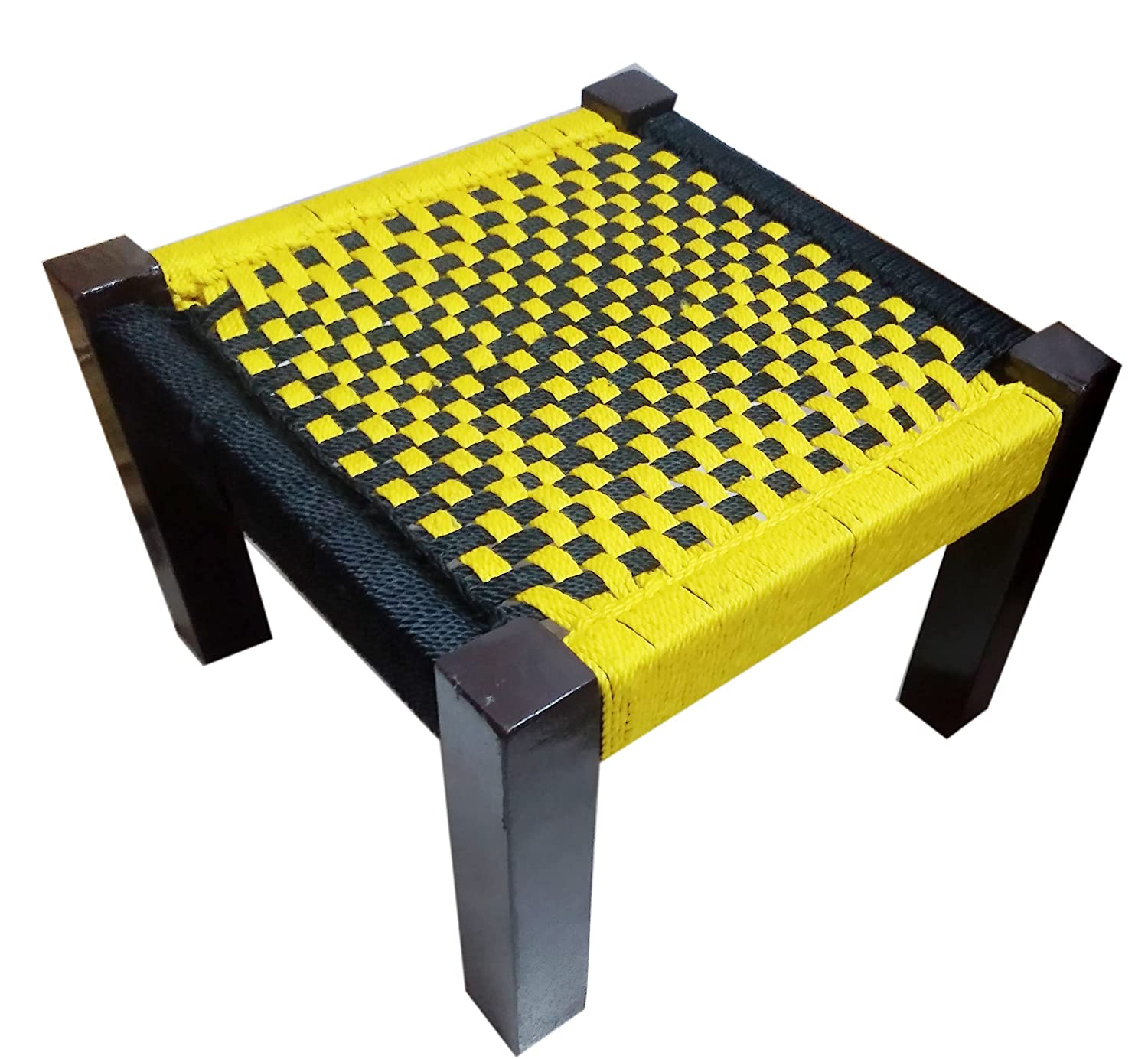 Wooden Pidha With Yellow and Black Color Chess Board