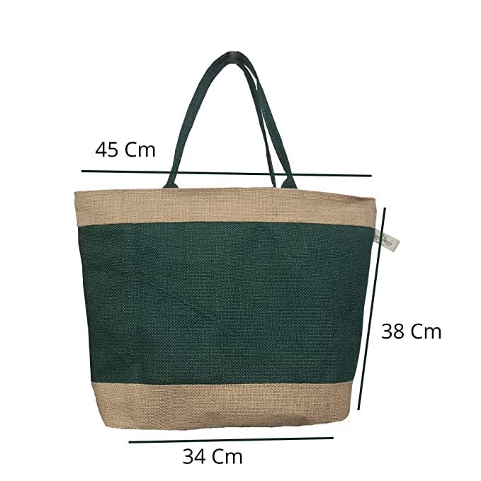 Handmakers  Women Jute Handbag with Green color