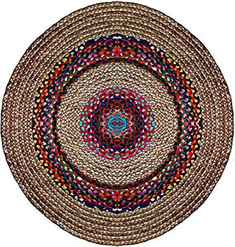 Handwoven Jute & Cotton area rug multicolore