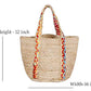 Jute Hand Bag With Chindi Strip Natural Pure White Jute Bag With Flower DesignHand Made Jute Bag