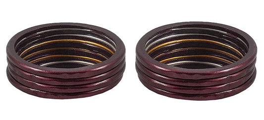 Lac Plain Marroon Chudi ! Bangles Set of (4+4)