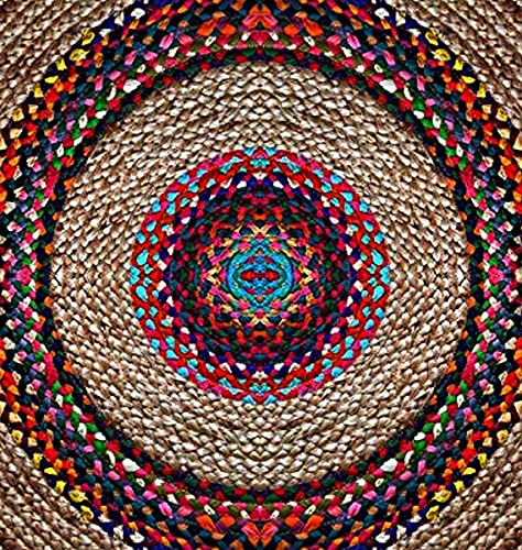Unique set featuring a natural jute & cotton rug 