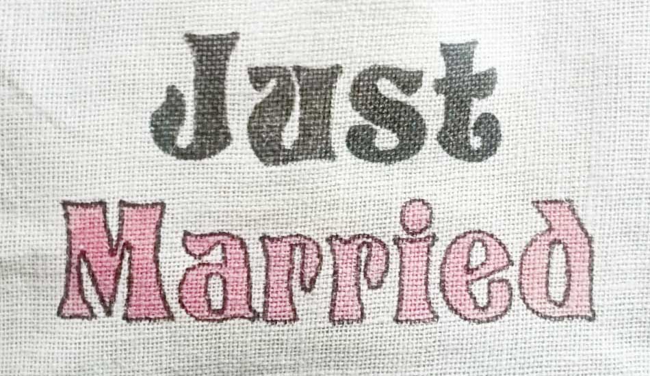 Set of 2 “Just Married” Jute Wedding Welcome Bags – Natural Burlap Handbag for Hotel Guests, Favors & Gift Hampers