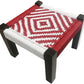 Red and White Wooden Pidha with Flower Design