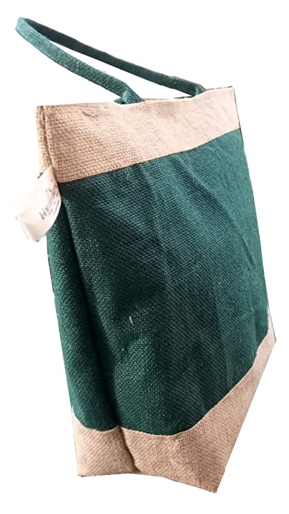 Handmakers  Women Jute Handbag with Green color