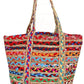 	 Handmakers Women's Jute and Rug Mix Handbag (Multicolour)