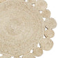 Handmaker! Jute Beige area rug with outer circle