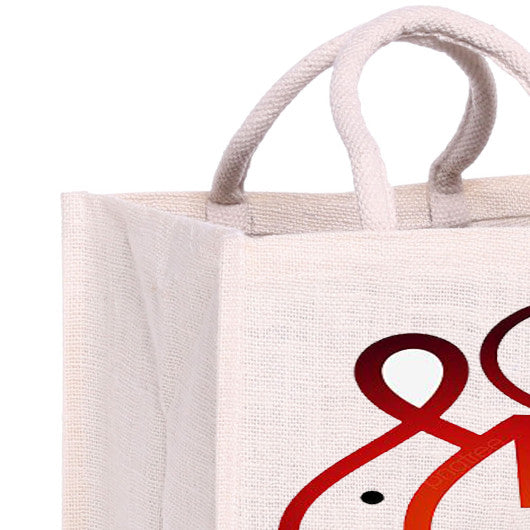 Ganesha Design Natural Jute Handbags (Set of 4)