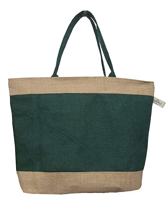 Handmakers  Women Jute Handbag with Green color