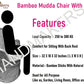 Black Bamboo Chair With Flower Design White & Black Bamboo Mudda Stool ( Set of 2 + 1)