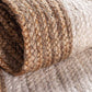 Natural Golden Jute Beige With White Oval Shape Runner - 3 X 5 FT