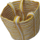 Handmakers Women's Jute Yellow and Beige Handbag