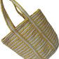 Handmakers Women's Jute Yellow and Beige Handbag