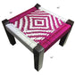 Wooden Chowki With Weaving and Pink With White