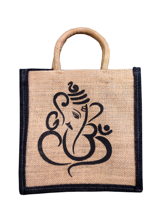 Handmakers Small Ganesha Jute Bags for gifts for special religious occasion